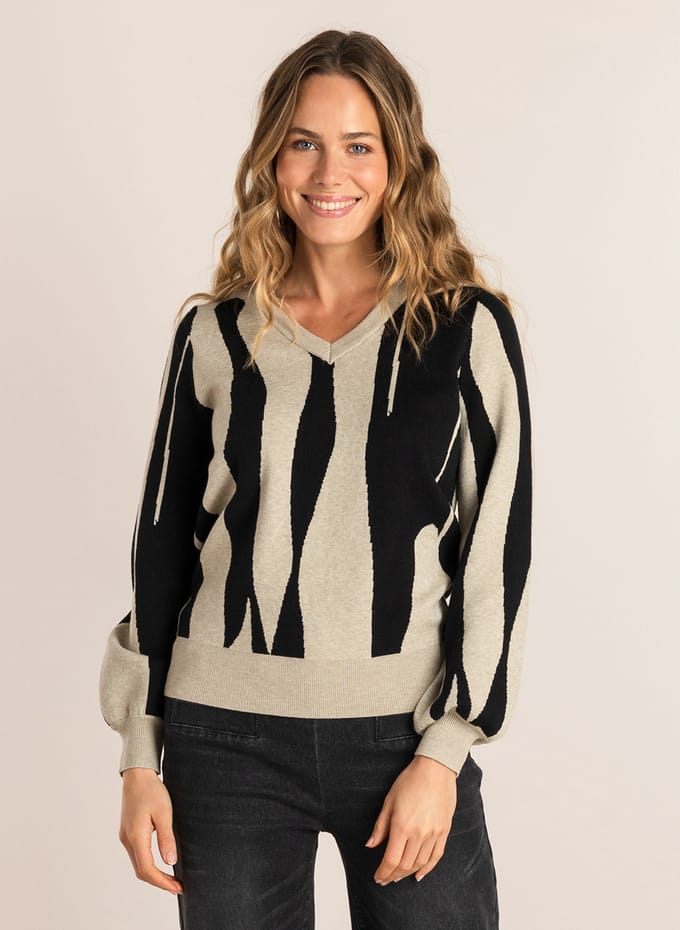 IVY BEAU Suvi Tops - Black/Multi-Colour - maat 44