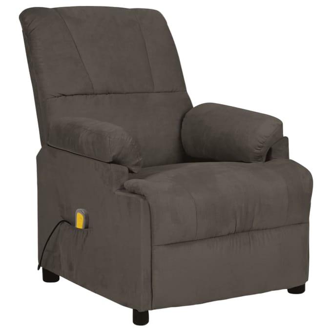 vidaXL Massagestoel microvezelstof donkergrijs