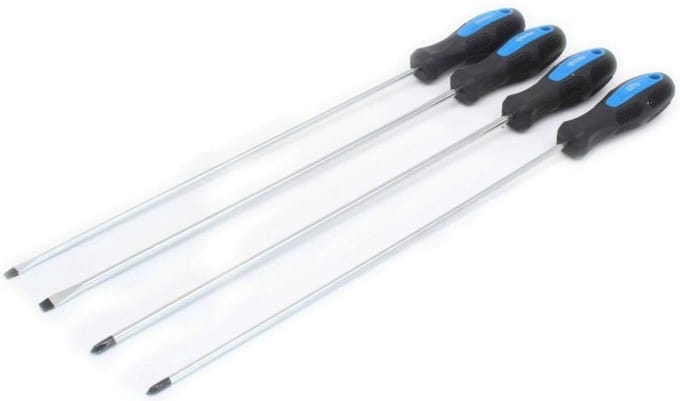 Satra extra lange schroevendraaier set 4 dlg 450mm lang