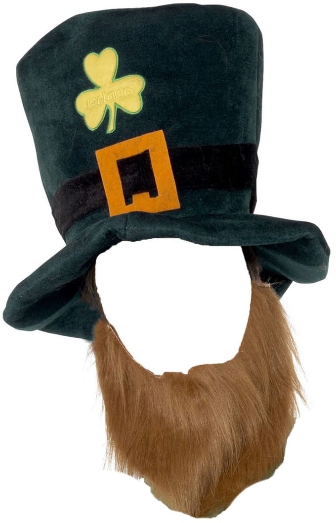 Smiffy's St Patricks day hoed - met baard - verkleed artikelen - Leprechaun hoed