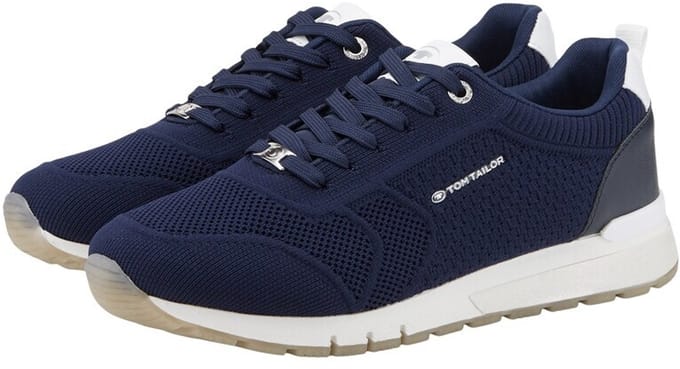 Tom Tailor - Sneaker met mesh inzetstuk - Maat 36 - navy