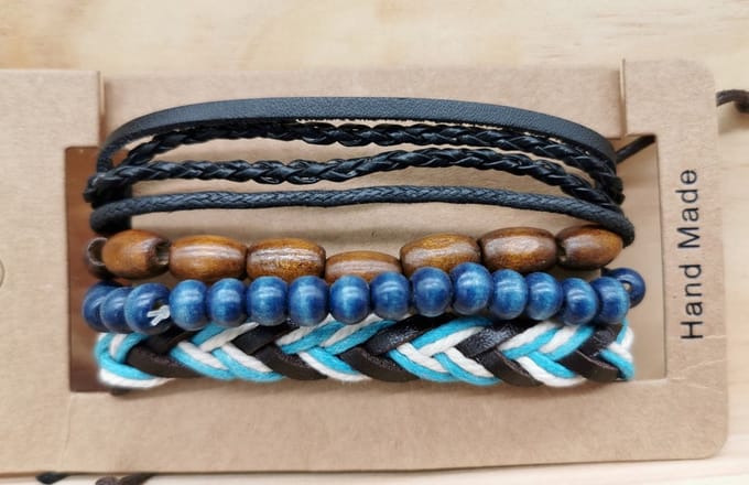 Lili 41 Heren armbanden set - 18 cm - Bruin