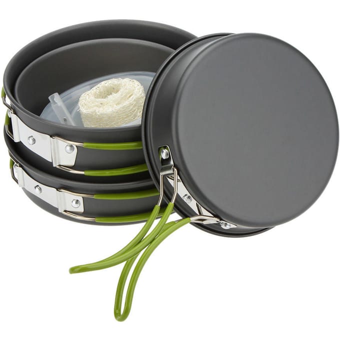 Lixada Draagbare Outdoor Servies Camping Kookgerei 2-3 Personen Multifunctionele Draagbare Kookset black