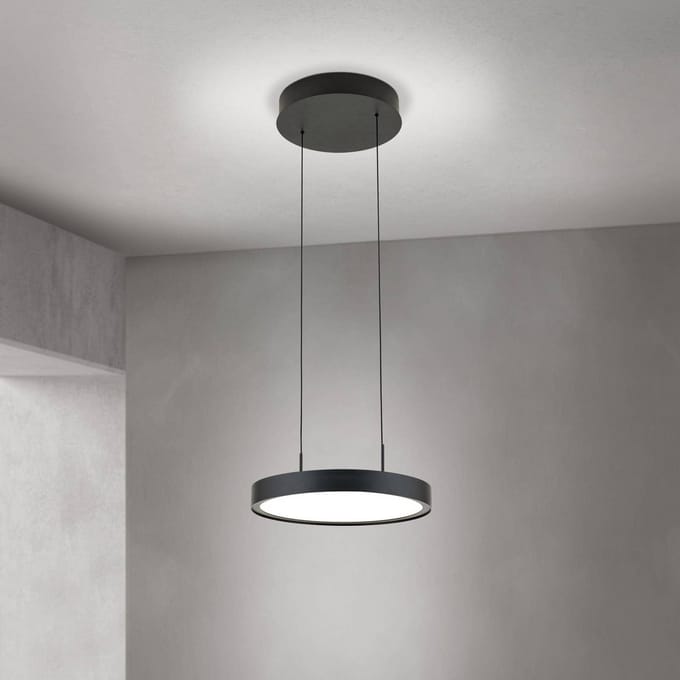 ORION LED hanglamp Teide, zwart, 1-lamp, metaal, 2.700 K
