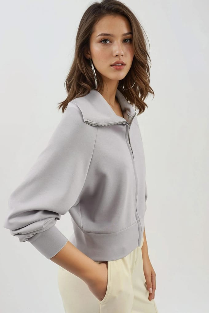 Ontspannen Pasvorm Met Rits Sweatshirt