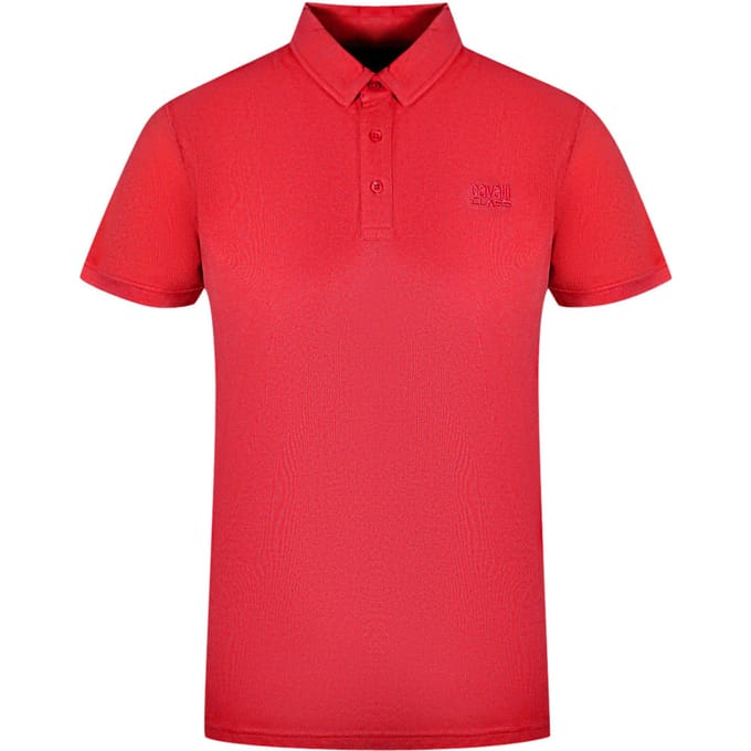 Cavalli Class Brand Logo Bordeaux Polo Shirt