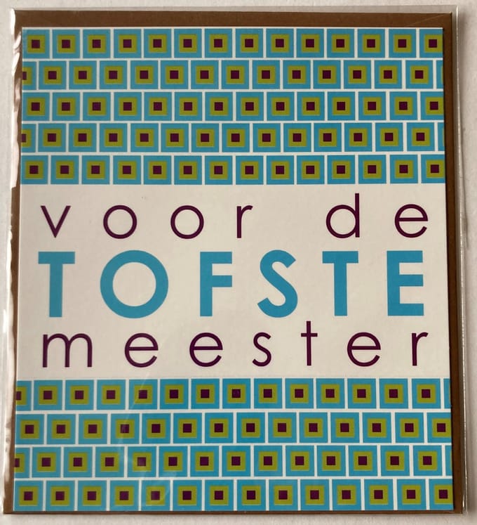 Mailbox - wenskaart met enveloppe - voor de tofste meester