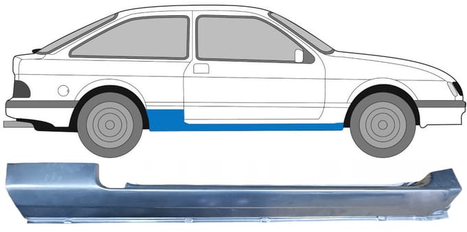 Volledige dorpel voor Ford Sierra 1982-1993 / Rechts