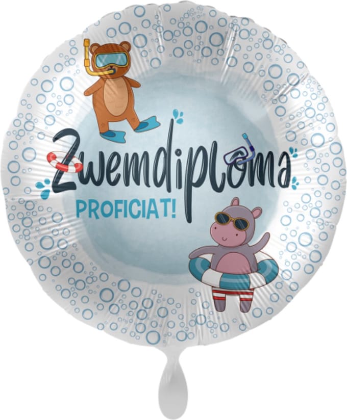 Zwemdiploma gefeliciteerd - folieballon