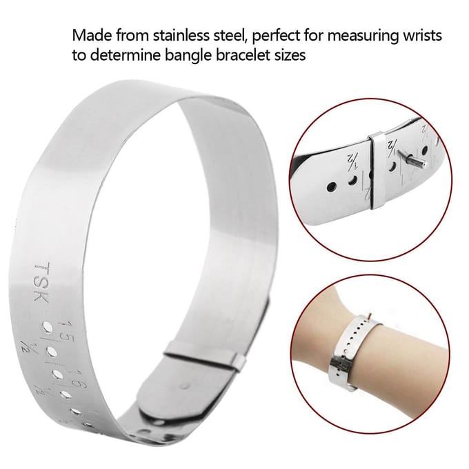 Roestvrij Staal Verstelbare Armbandmeter Sieraden Maken Armband Maatgereedschap gray