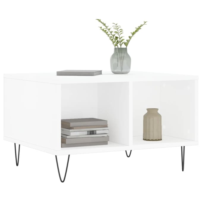 vidaXL - Salontafel - 60x50x36,5 - cm - bewerkt - hout - wit