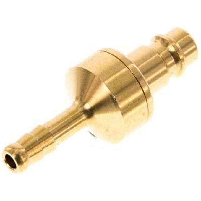 Messing DN 7.2 (Euro) Luchtkoppeling Insteeknippel 6 mm Slangpilaar Double Shut-Off