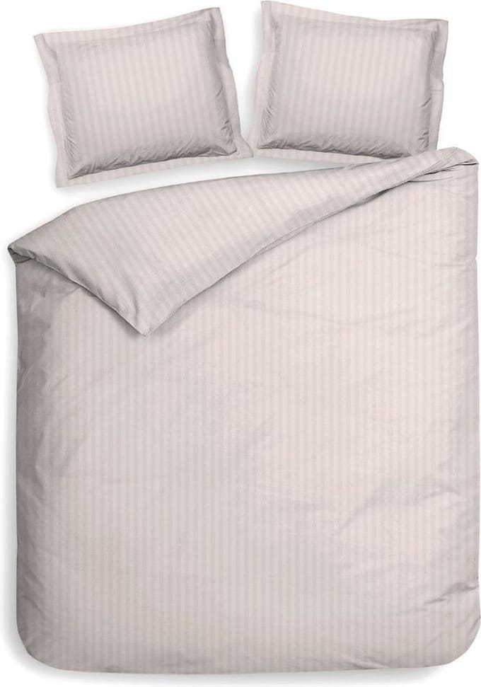 Heckett & Lane Uni Stripe Dekbedovertrek - Litsjumeaux - 260x200/220 cm - Rosewater