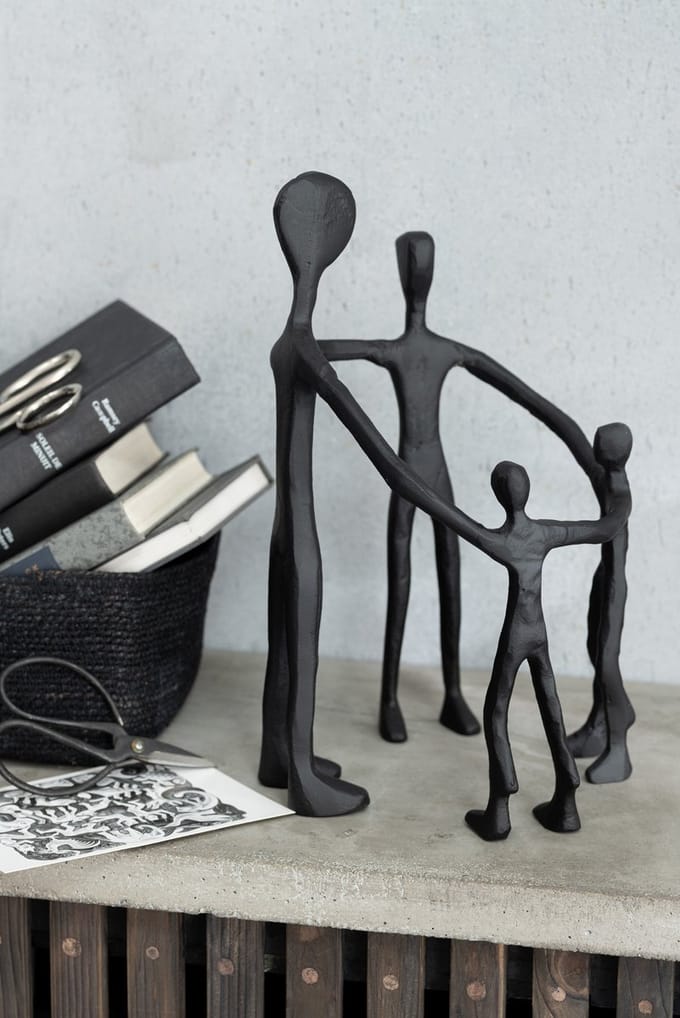 J-Line decoratie Familie Kring - aluminium - zwart