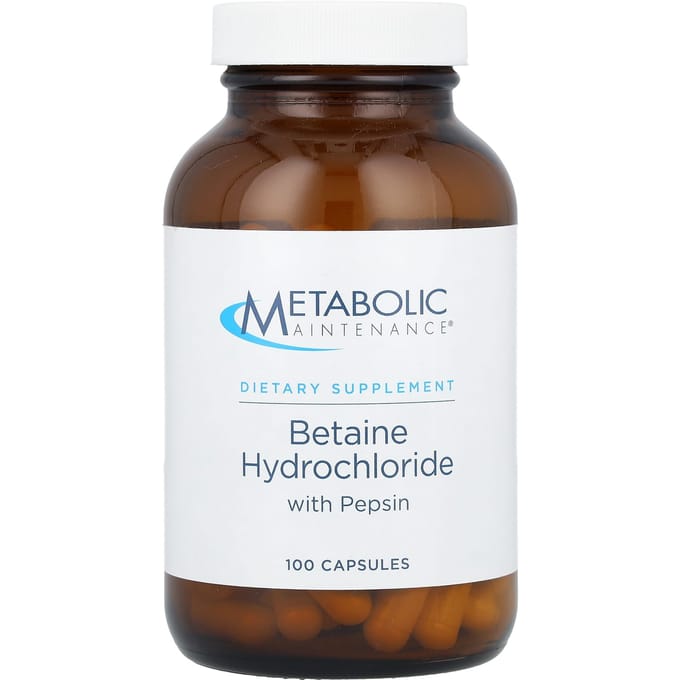 Betainehydrochloride met Pepsine, 100 Capsules