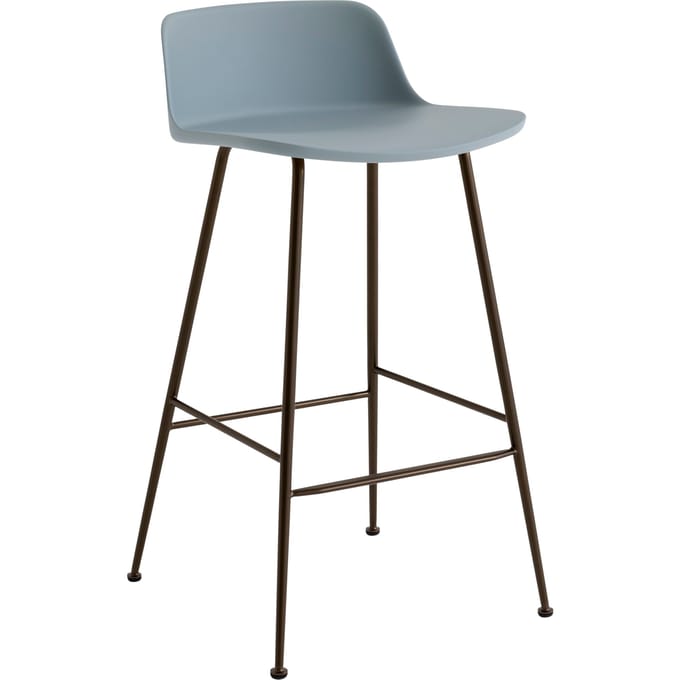 &Tradition Rely Barstoel HW81 & HW86 - light blue - gebronsd - Hoogte 78,5 cm