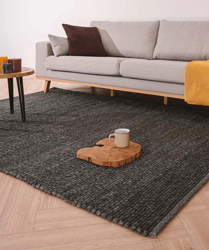 Wollen vloerkleed - Lett donkergrijs 250x340