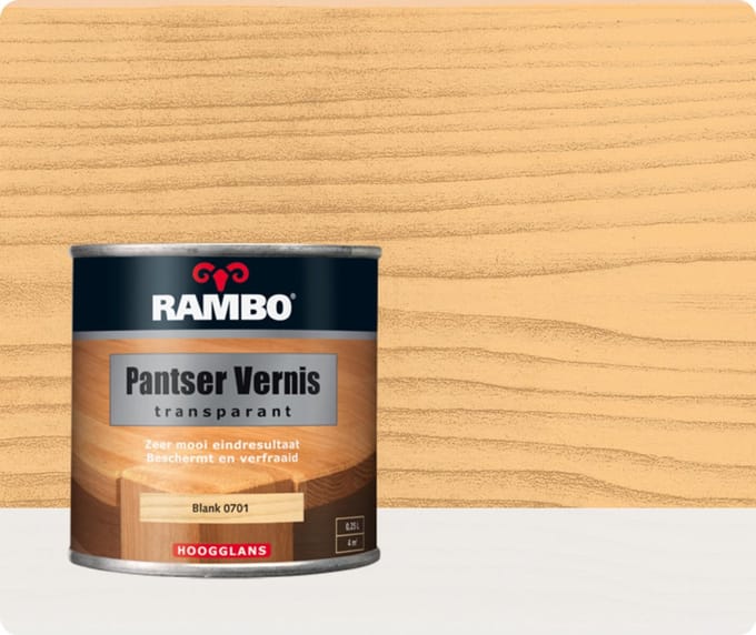 Rambo Pantser Vernis Alkyd Hoogglans 0,25 liter - Blank