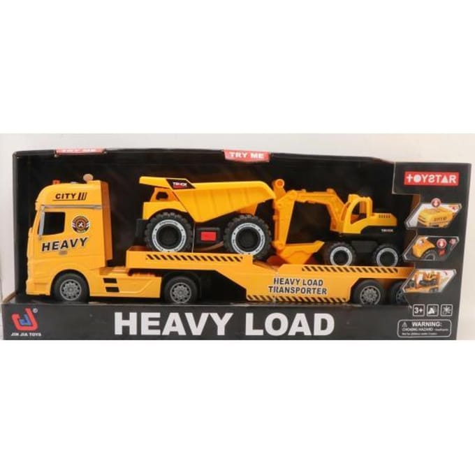 Dieplader met dump truck en graafmachine Voertuigen