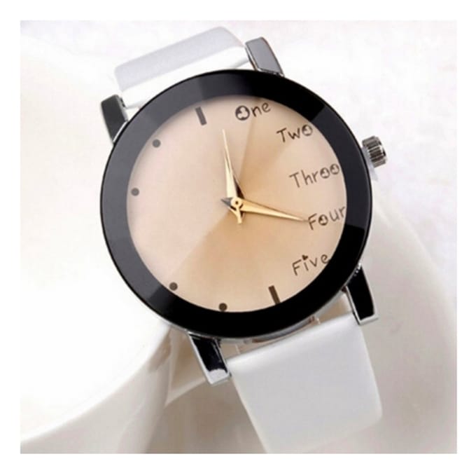 Hidzo Horloge One Two Three Ø 37 mm - Wit - In horlogedoosje