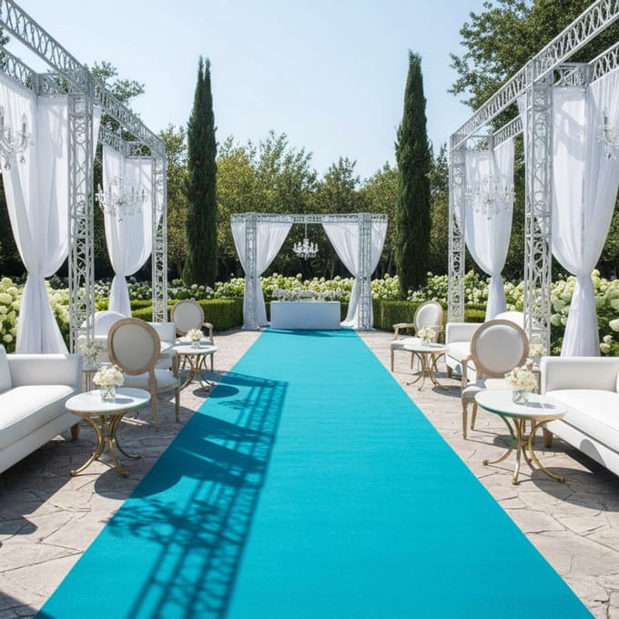 Rode loper turquoise - 2x5 m - Binnen & buiten - JYG