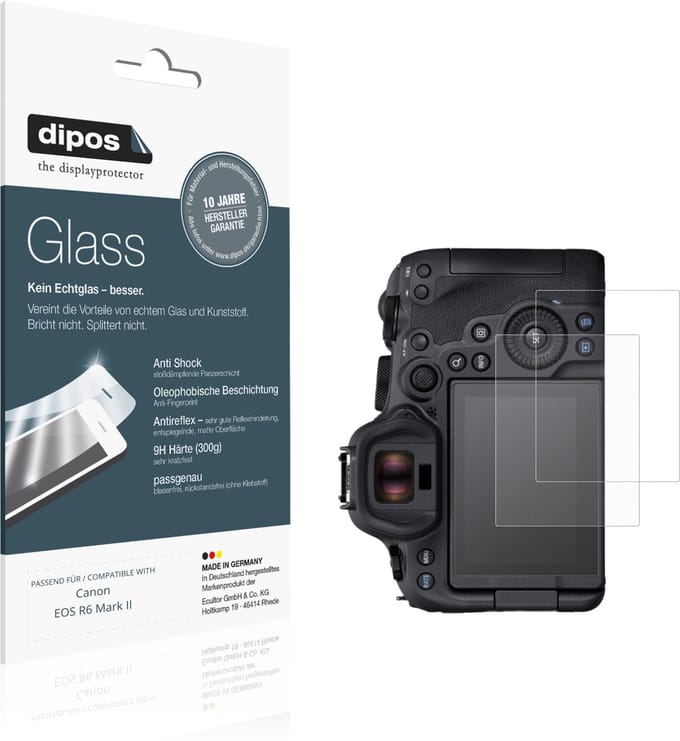 dipos – 2x Matte Pantserfolie geschikt voor Canon EOS R6 Mark II | 9H Screenprotector