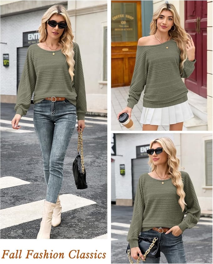 Dames Trui Batwing Mouw Gebreid Pullover Elegant Herfst