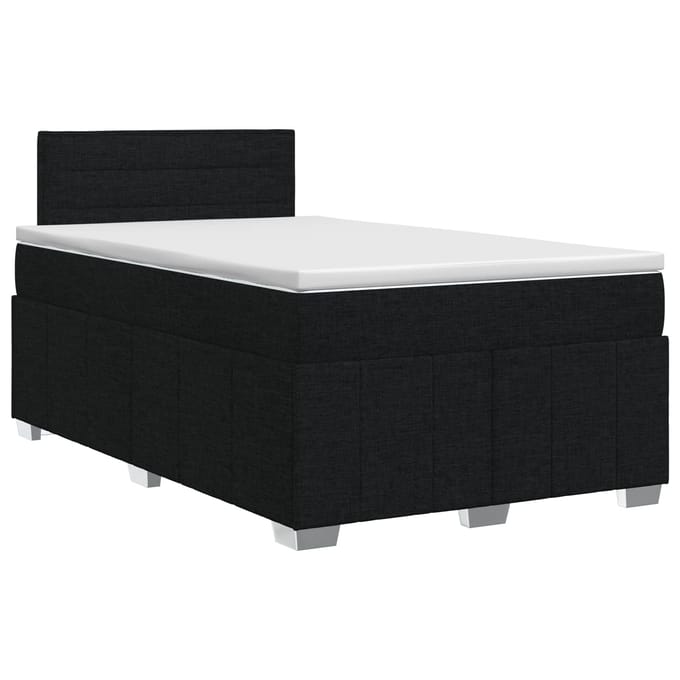 vidaXL - Boxspringbed - met - matras - met - hoofdeinde - Zwart - 120 - x - 190 - cm - Stof