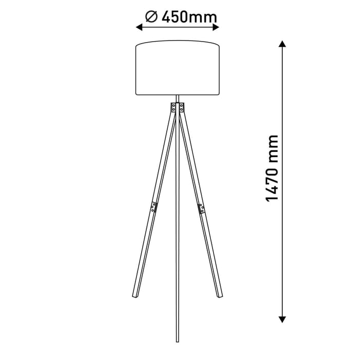 Näve Vloerlamp 2072528, driebeen van hout, stoffen kap