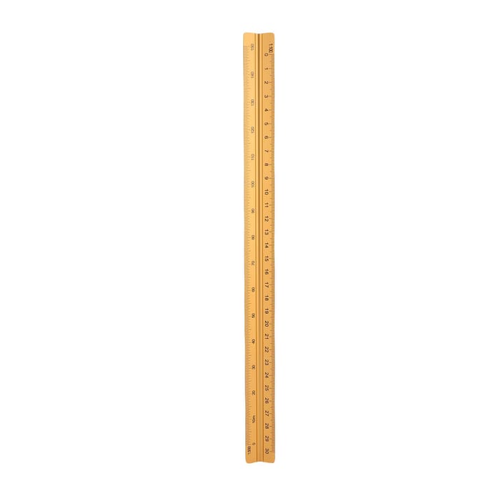Règle d'échelle architecturale 30 cm Portée Aluminium Précise Conception concave Multifonctionnelle Triangle Règle à dessin pour or
