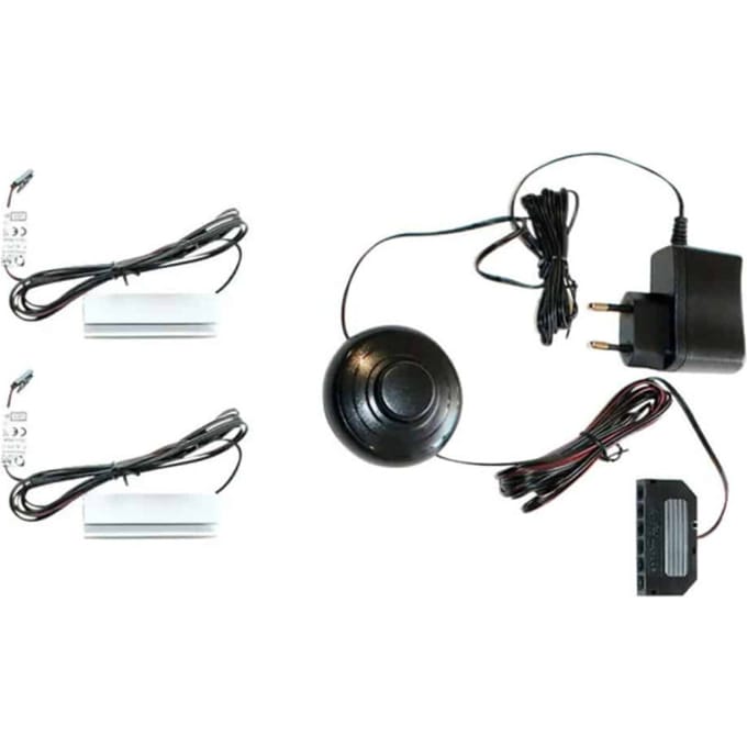 Glazen bodemclip set van 2 koud wit - 5x10x5cm