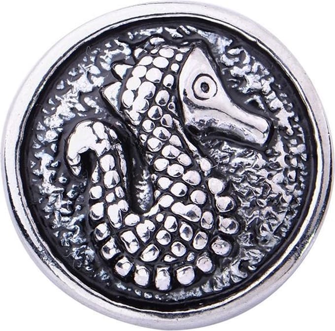 Quiges - Dames Click Button Drukknoop 18mm Zeepaardje - EBCM373