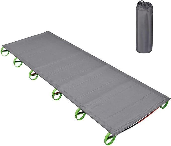 Campingbed - Opvouwbaar bed - Buiten slapen - Lichtgewicht frame - 180 x 58 cm - Groen