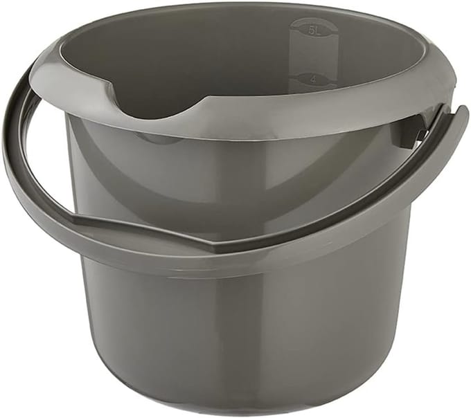 Emmer met geïntegreerde meetschaal en ergonomische handgreep 5 l - eco-grijs