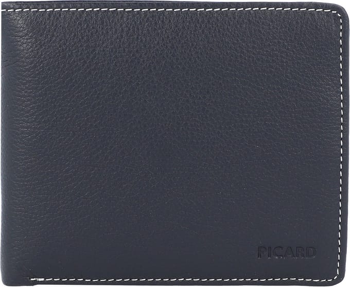 PICARD Leren Portemonnee Diego Wallet Quer Jeans Blauw