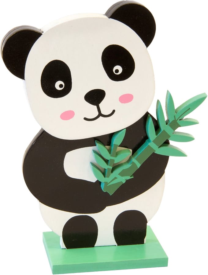 HOBI - Houten panda tafeldecoratie 13,5 x 10 cm