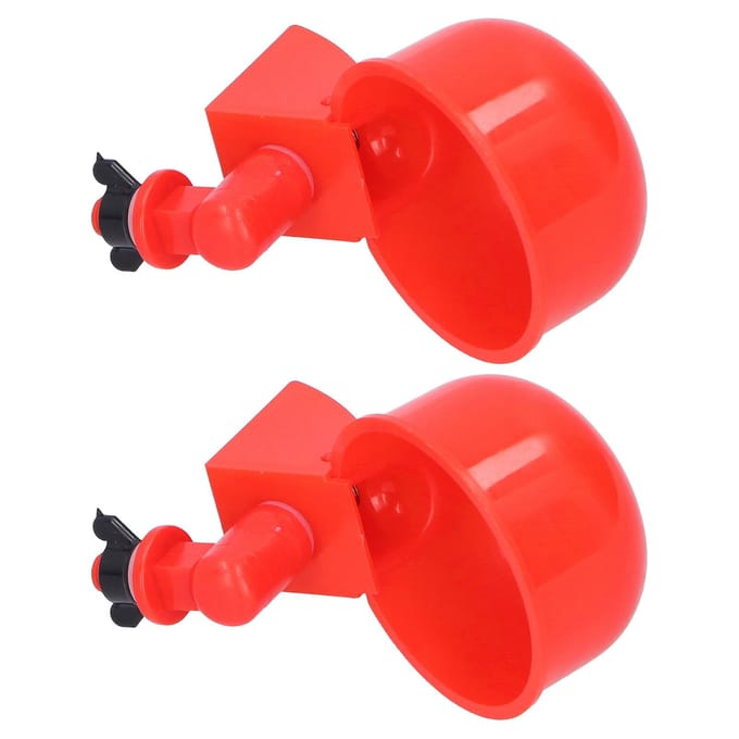 2 stuks Automatische Kippenwaterbak Rode Plastic Drinkbak voor Pluimvee Duif Vogel red