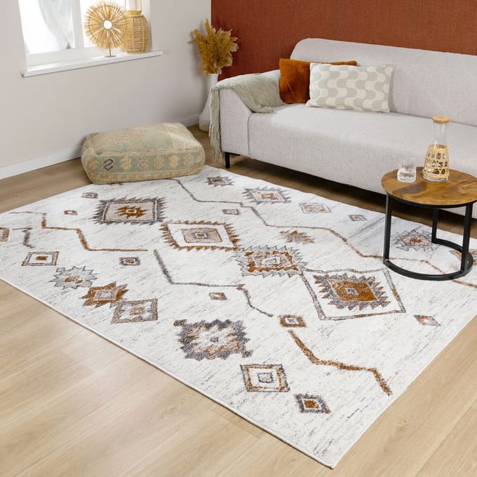 Fraai Hoogpolig vloerkleed - Blend Aztec Terracotta - 80x150cm