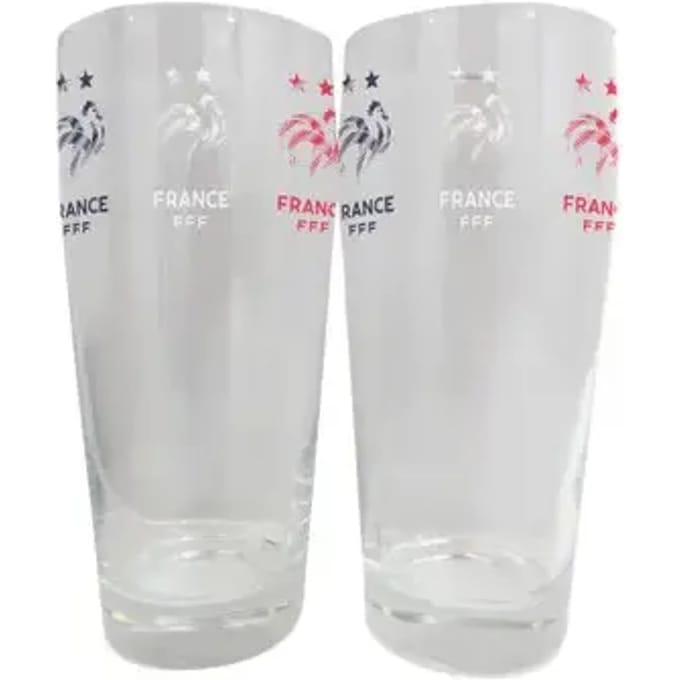 Gezeefdrukte bierglazen Frankrijk (x2)