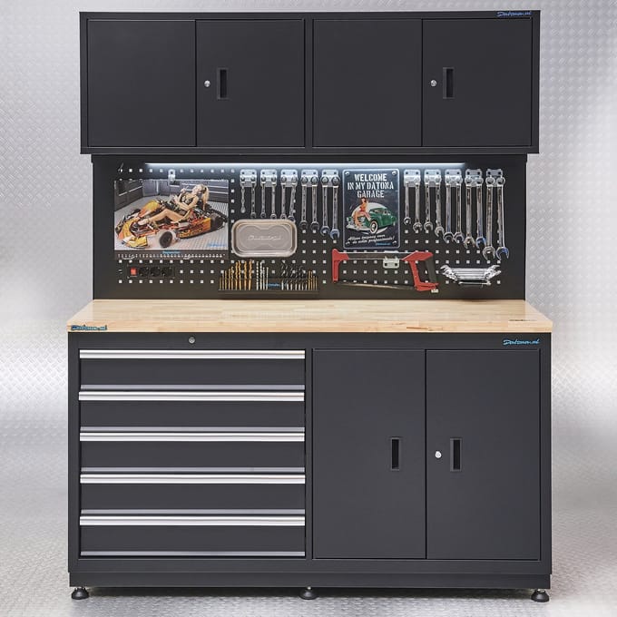 Datona® Werkbank garage 160 cm - Zwart