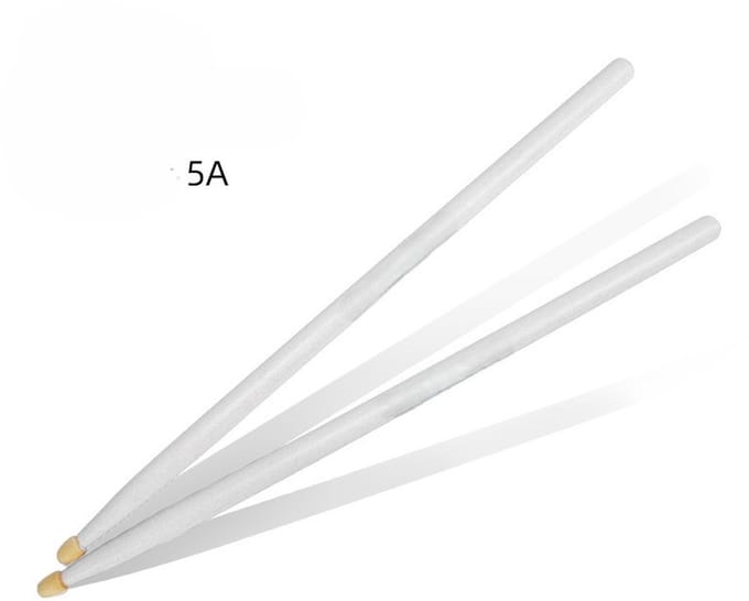 1 Paar Drumstokken 5A – Drumsticks - Gekleurde Drumstokken - Wit - LOUZIR