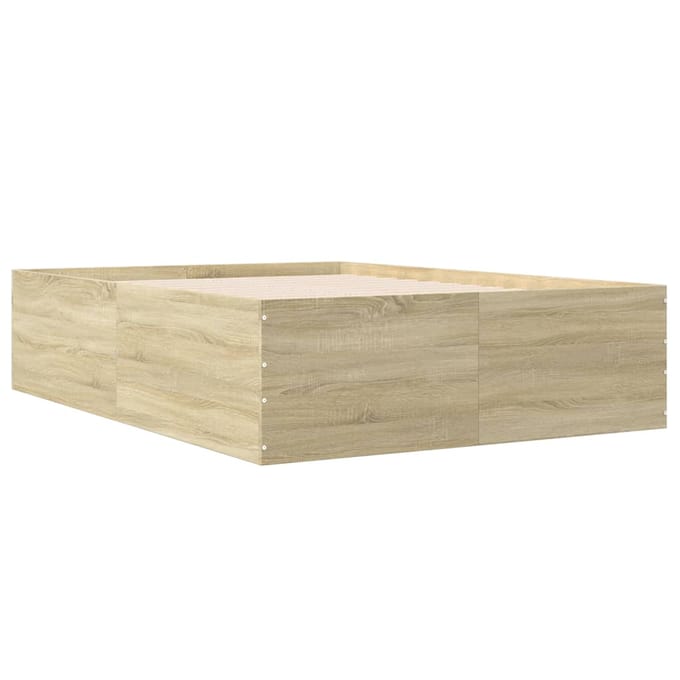 vidaXL - Bedframe - bewerkt - hout - sonoma - eikenkleurig - 120x200 - cm