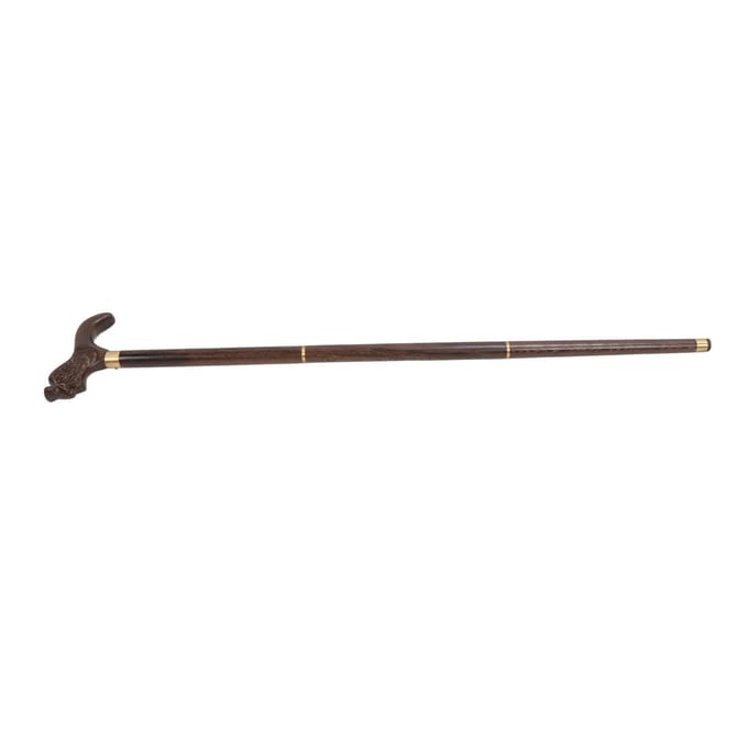 3 Secties Houten Wandelstok Wenge Opvouwbaar Hand Wandel Stevig Ergonomisch Stok voor black