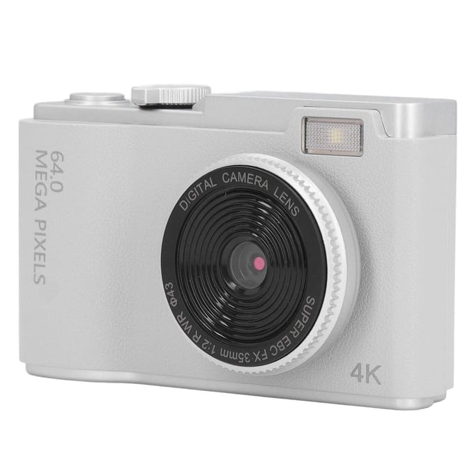 Appareil photo numérique 48MP 1080P Écran 2,4 pouces Zoom 16x Anti-tremblement Caméra selfie compacte portable blanc