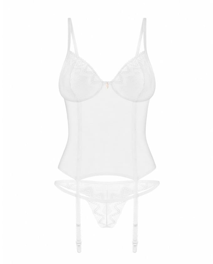Obsessive - Alissium Korset en string - XL/2XL - Wit