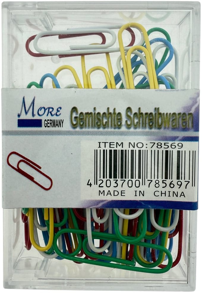 Home Office Gekleurde Paperclips – ca. 60 Stuks – Geplastificeerd – Kleurrijk & Sterk – Formaat Normaal