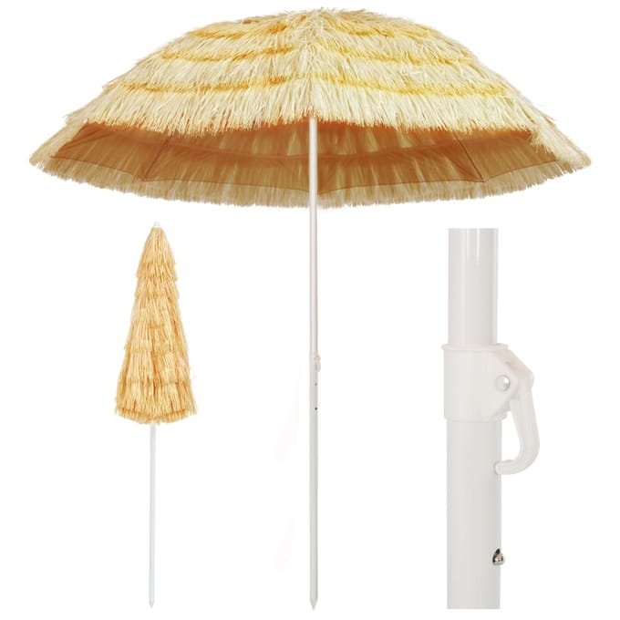 vidaXL - Strandparasol - Hawaï - stijl - 240 - cm - naturel