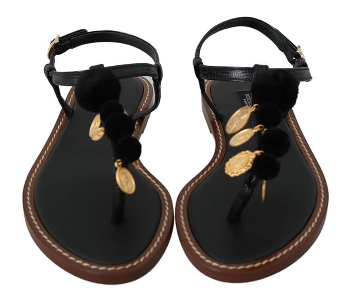 Dolce Gabbana Pompom Sandalen