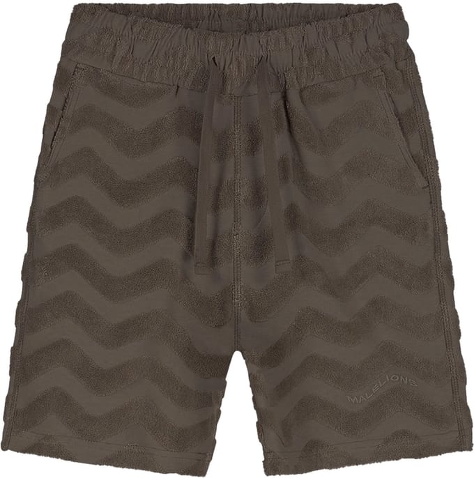 Malelions jacquard wavy towelling short in de kleur bruin.