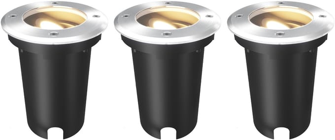 Ledvion LED Grondspot 3 stuks Vierkant GU10 3W 230V 4000K Neutraal wit IP67
